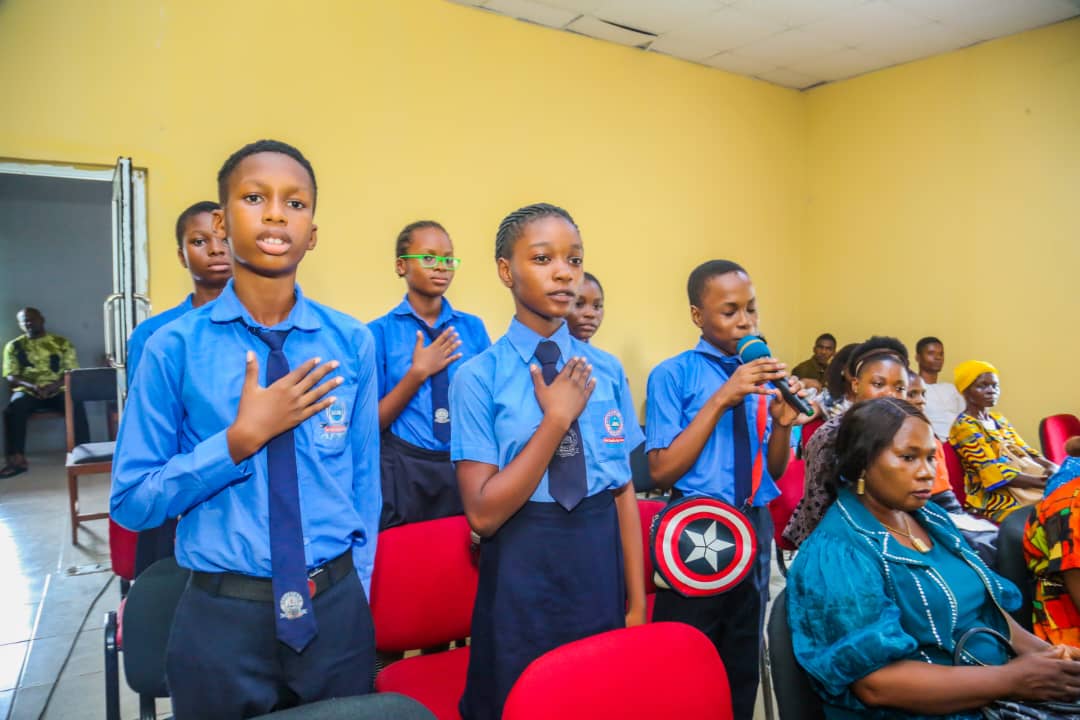Susanchris students at assembly